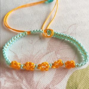 Bracelet with little golden sunflower